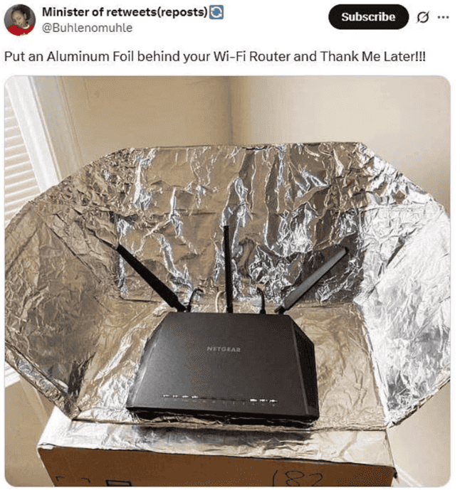 booster son Wi-Fi avec du papier aluminium